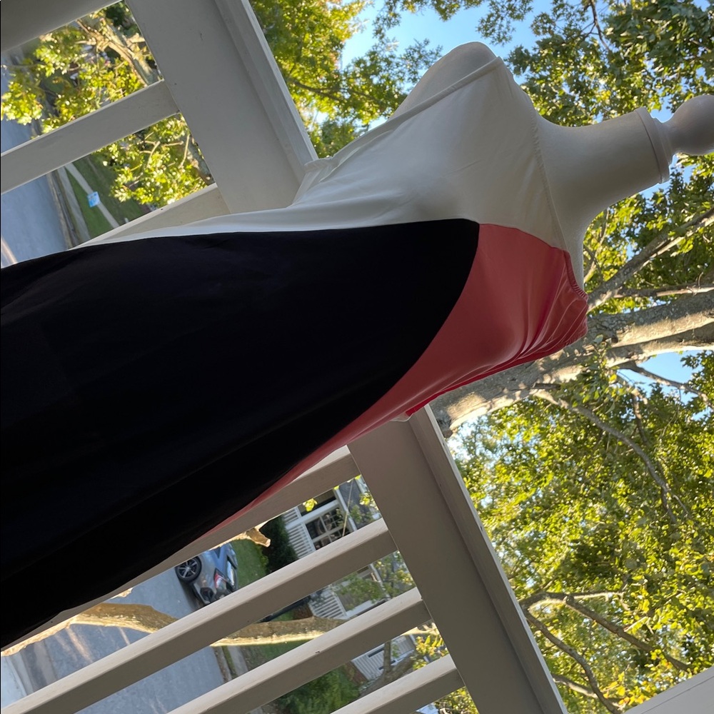 Stylish Black and Pink Colorblock Dress